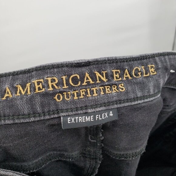 American Eagle Slim Extreme Flex Jeans Distressed Destroyed Grunge Mens 38x32 - Picture 3 of 13